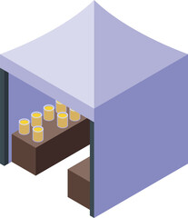 Apiarist tent market icon isometric vector. Food apiary. Nature work