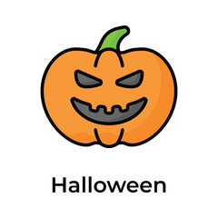 Creatively crafted unique icon of scary pumpkin in editable style, halloween concept