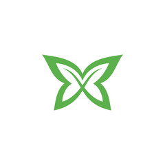 Green Butterfly vector logo design template