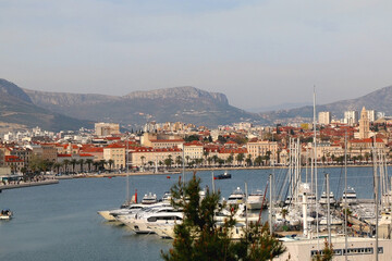 Naklejka premium Historical city centre of Split, Croatia. Beautiful view of the promenade.
