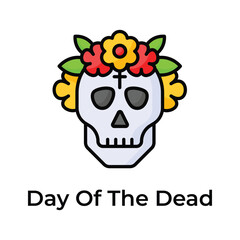 An amazing day of the dead icon in editable style, isolated on white background