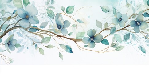 Serene Magnolia Blooms - A Delicate Watercolor Floral Symphony - Generative AI