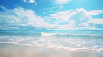 Paradise Unveiled: Pristine White Sands Caressed by Turquoise Waves - Generative AI