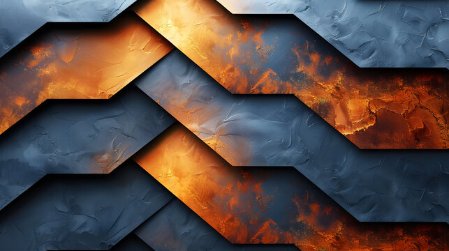 Abstract Art of Fiery and Cool Zigzag Patterns: A Contrast of Textures and Colors Ideal for Modern Decor and Graphic Designs