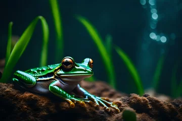 Fotobehang frog in the grass © qaiser