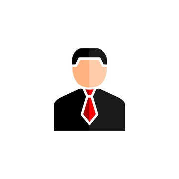 Businessman icon in flat color style. Person profile avatar business human