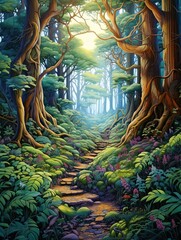 Enchanted Forest Magic: Modern Landscape Illustrations