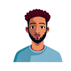 Vector illustration of a bearded man