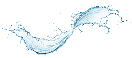 Twisted water splash isolated