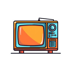 isolated old tv icon illustration