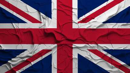 Fototapeta premium Close-Up of a Wrinkled and Cracked Old United Kingdom Flag