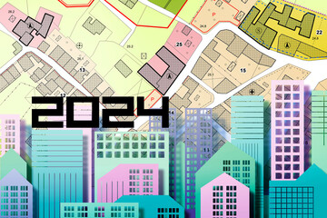 2024 Real Estate Planning - Business concept in building activity and construction industry with...