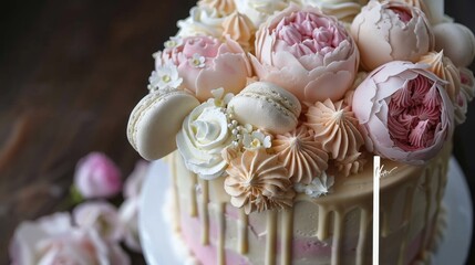 Obraz na płótnie Canvas Fancy birthday cake, choclate cake, fruits cake