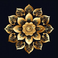 Golden Mandala Illustration. Beautiful Line Art Design for Tattoo, Fashion and Decorative Purposes