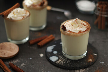 Kogel mogel drink made from eggs with cream