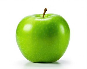 Fresh and Sweet: Isolated Green Apple on White Background