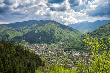 Small Ukrainian village in the Carpathian Mountains