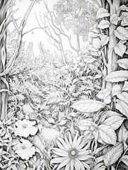 Zentangle Woodland Art: Nature's Notebook detailed with forest flourishes