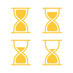 An hourglass with time left to finish. Hourglass icon with time remaining.