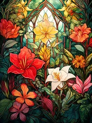 Zelfklevend Fotobehang Intricate Geometric Flora: Garden Mandalas & Designs © Michael