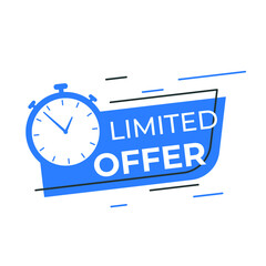 Illustration of a limited time offer with a stopwatch. Limited offer icon for banner, poster.