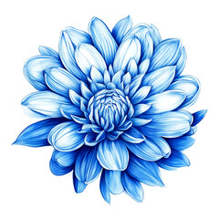 beautiful blue lush flower, plant. graphic drawing. artificial intelligence generator, AI, neural network image. background for the design.