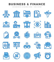 Simple Set of Business & Finance Related Vector Two Color Icons.