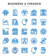 Business & Finance Two Color icons collection. Two Color icons pack. Vector illustration
