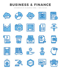 Business & Finance icons set. Vector illustration.