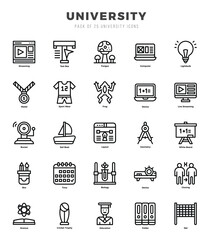 Universityl Icon Pack 25 Vector Symbols for Web Design.