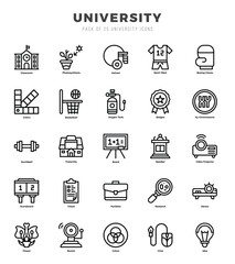Set of Universityl icons. Vector Illustration.