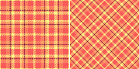 Check seamless background of textile texture fabric with a tartan vector pattern plaid.