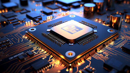 Fototapeta na wymiar Central computer processor CPU concept
