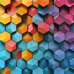 3d render colorful wallpaper and background,
Vibrant hexagonal patterned background with a modern twist