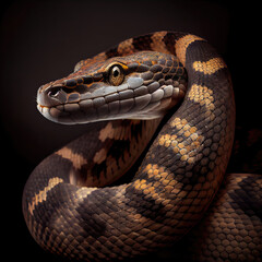 Fototapeta premium Majestic Congo Snake Portrait in Professional Studio Setting