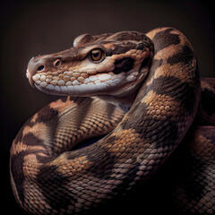 Obraz premium Cuban Boa Portrait in Detailed Studio Photography
