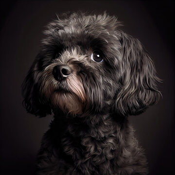 Elegant Havapoo Dog Portrait in Professional Studio Setting