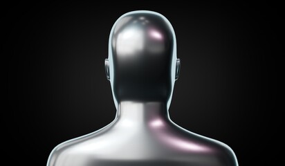 Metallic head shape - 3D illustration