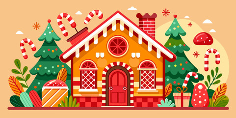 Gingerbread House Illustration - Whimsical Details