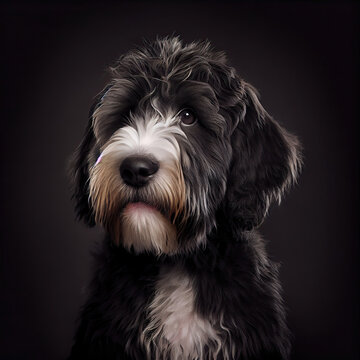 Captivating Saint Berdoodle Portrait in a Professional Studio