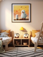 Playful Children's Room Animal Art Print: Plateau Pals - High-altitude Friends