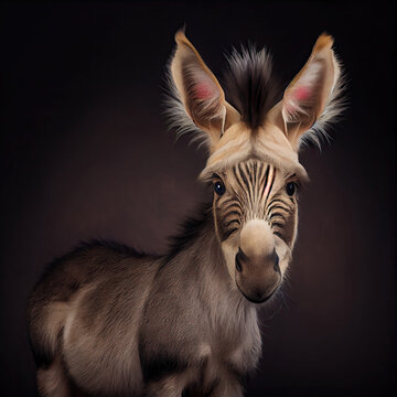 Whimsical Zonkey Portrait with Expressive Features and Charm