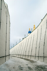 Top part of Sofiysky Vzvoz in Tobolsk Kremlin. Retaining walls of Sofsysky Vzvoz were constructed at end of XVIII century