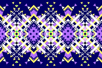 Ethnic patterns with simple shapes. Tribal and ethnic fabrics. African, American, Mexican, Indian styles. Simple geometric pattern elements are best used in web design, business textile printing.