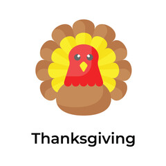 Chicken turkey vector design, thanksgiving icon in modern design style
