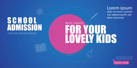 Obraz premium School Admission Facebook Cover and Web Banner Template, Back to School Social Media Cover Template