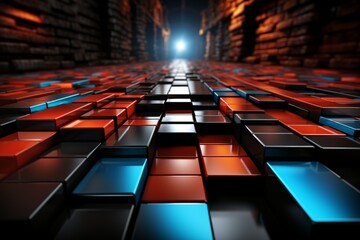 Obraz premium Abstract geometric lines background, technological lines background and light effects