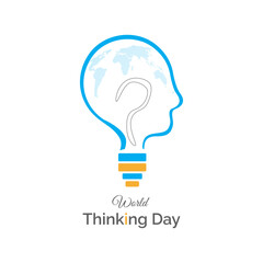 World Thinking Day. Template for background, banner, card and poster. vector illustration. Idea, imagination and human brain concept design.