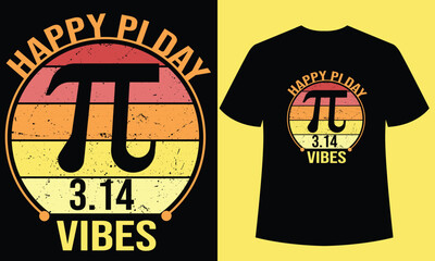 happy pi day vibes t shirt design template