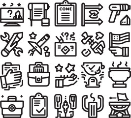 icon set file vector illustration line art 2